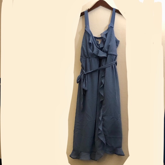 Motherhood Maternity Dresses & Skirts - Motherhood Maternity: blue ruffle dress (size M)